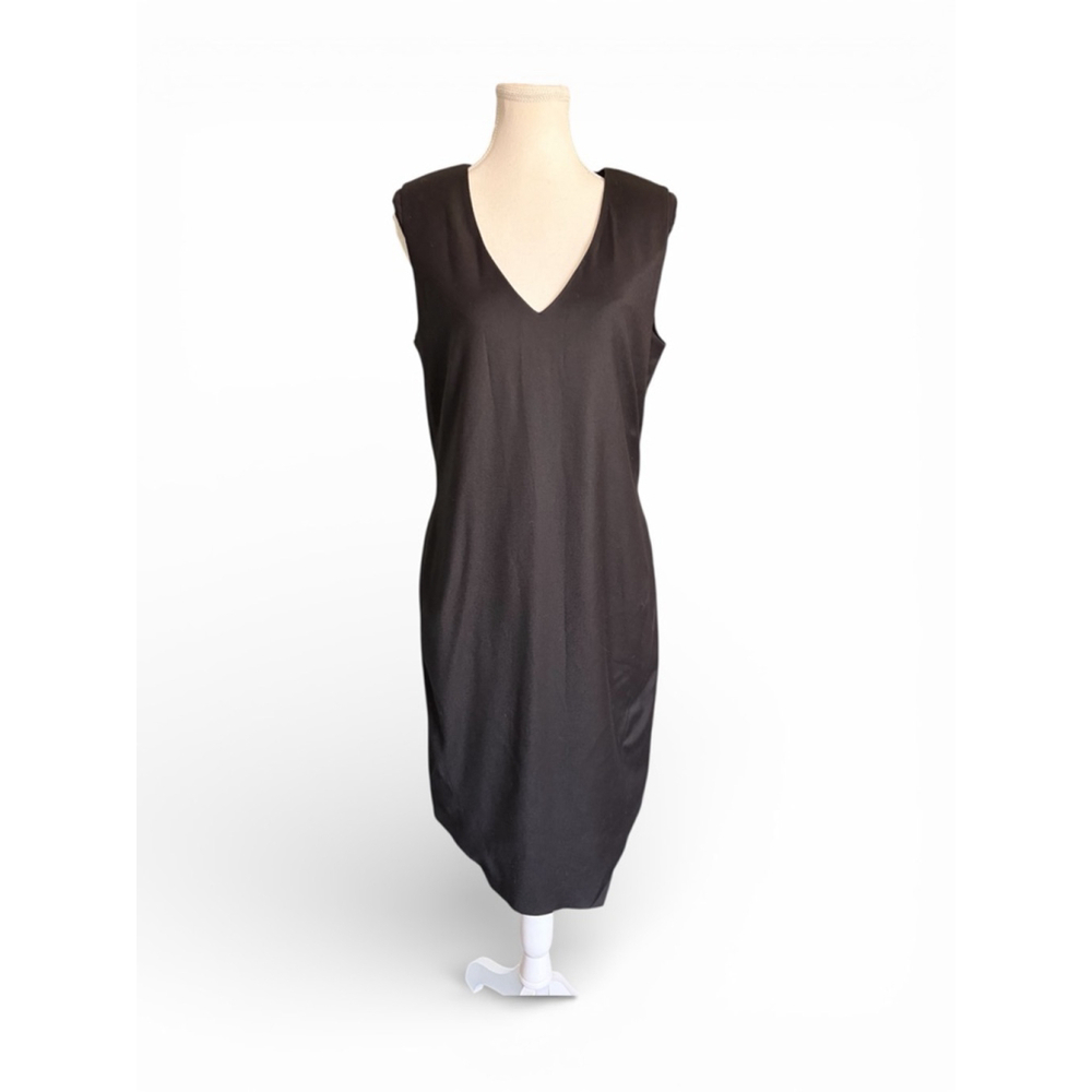 Helmut Lang Wool Blend Asymmetrical Dress Sz 10 Black NWT